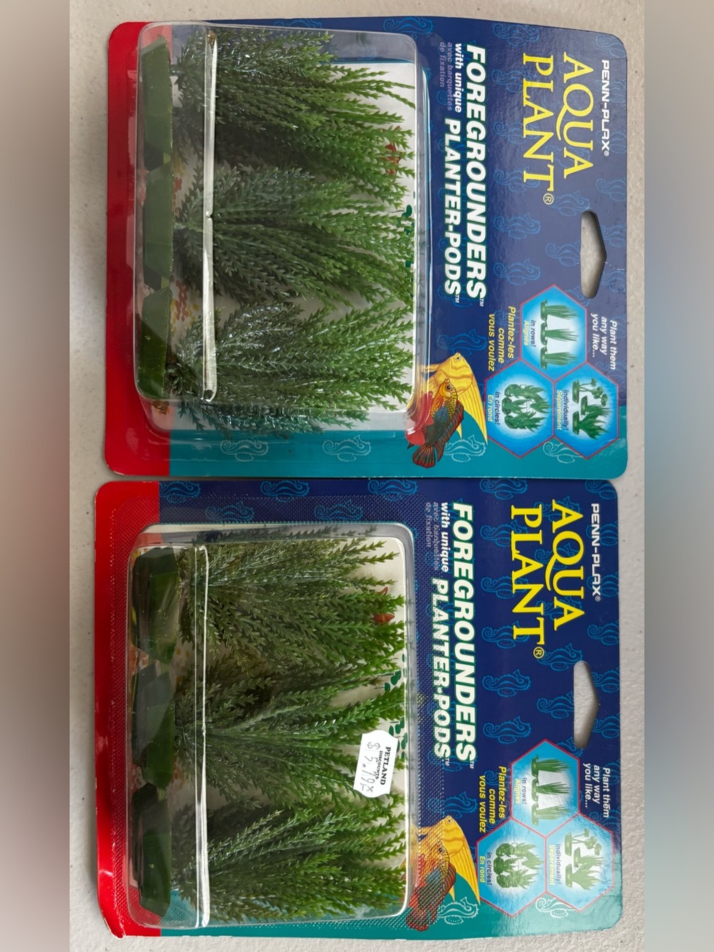 Penn-Plax Aqua Plant Willowmoss Foregrounders w Planter Pods Fish Tank Decor